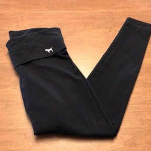 Pink Victoria secret black leggings xsmall